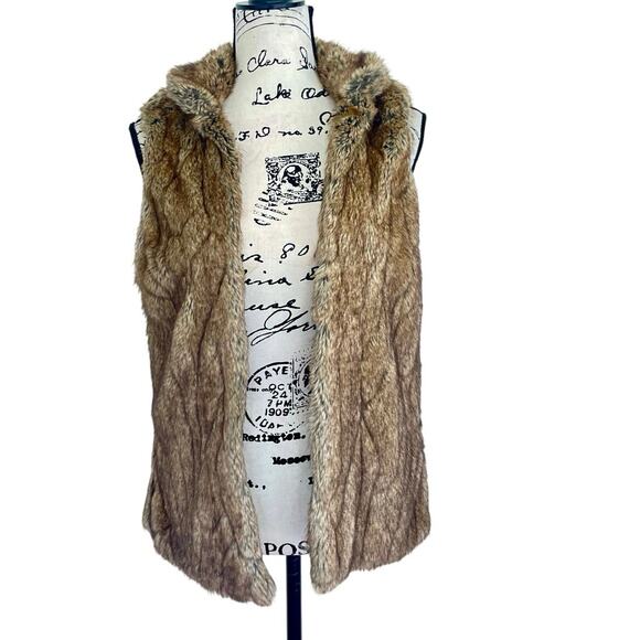 Y2K ABERCROMBIE & FITCH OPEN VEST FAUX FUR SZ SMALL  GRUNGE VERSATILE AESTHETIC - Picture 3 of 16